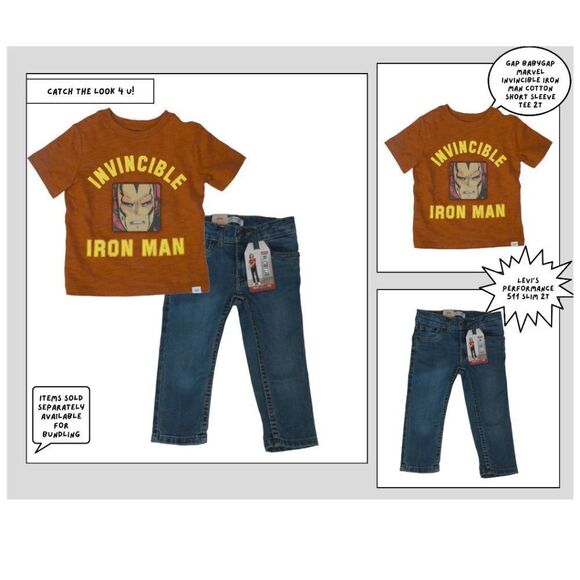 GAP babyGAP Marvel Invincible Iron Man Cotton Short Sleeve Tee 2T - Picture 7 of 7